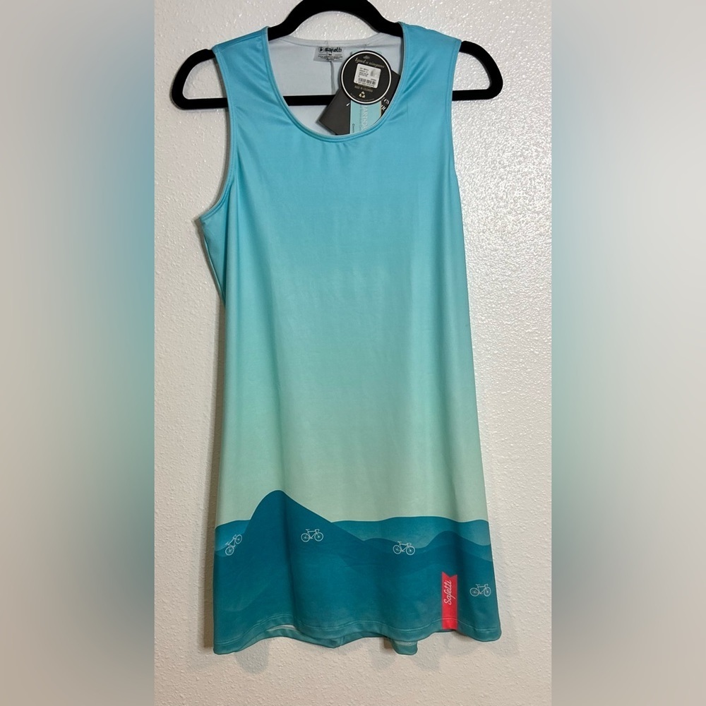 Safetti Blue Gradient Sleeveless Dress Size Medium